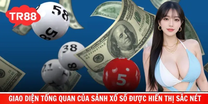 Giao diện tổng quan của sảnh xổ số được hiển thị sắc nét